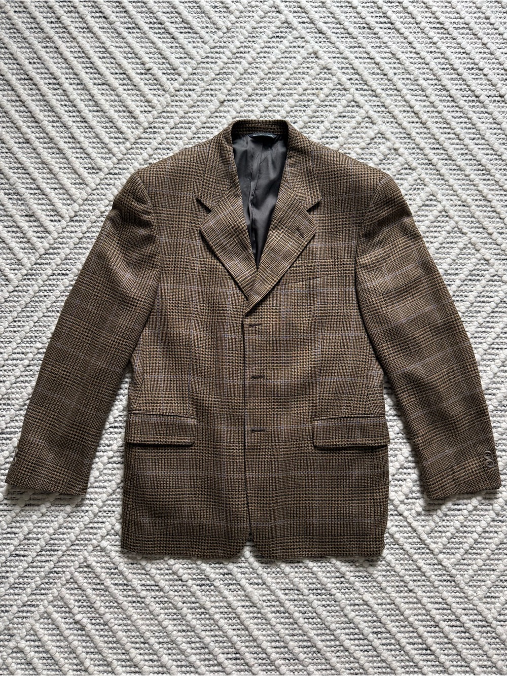 Jack Victor Wool Glen Plaid Tweed Sport Coat Brown 38R 40R Harry Rosen Canada